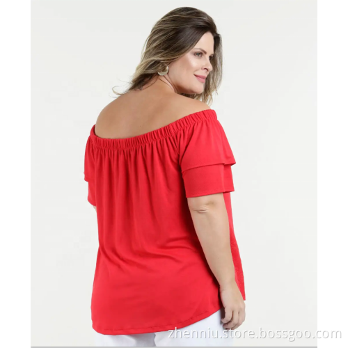 OEM Women Plus Size Off Shoulder fashion Blouse